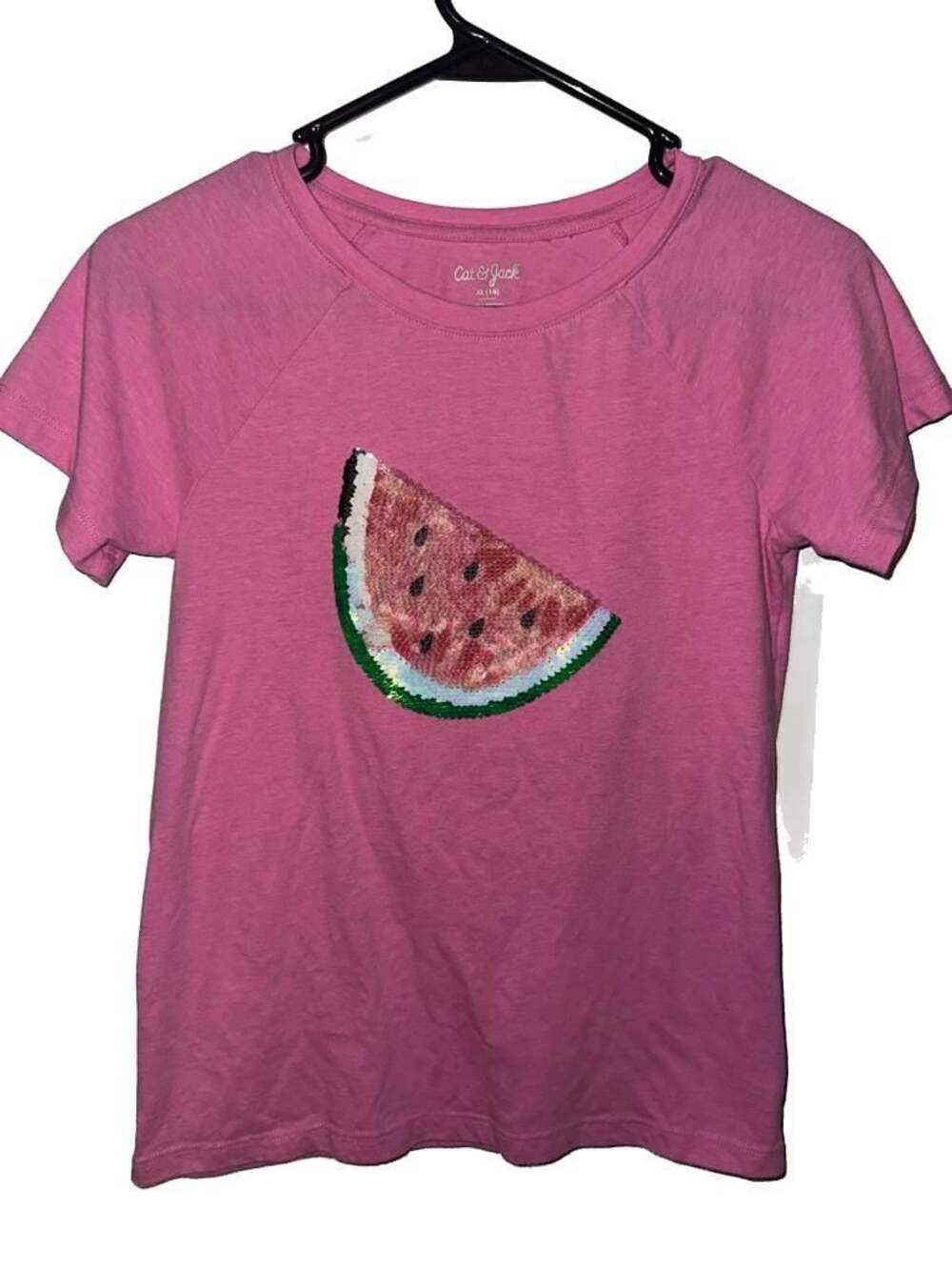 Cat & Jack Girls Pink Watermelon Sequin Graphic T-Shirt
